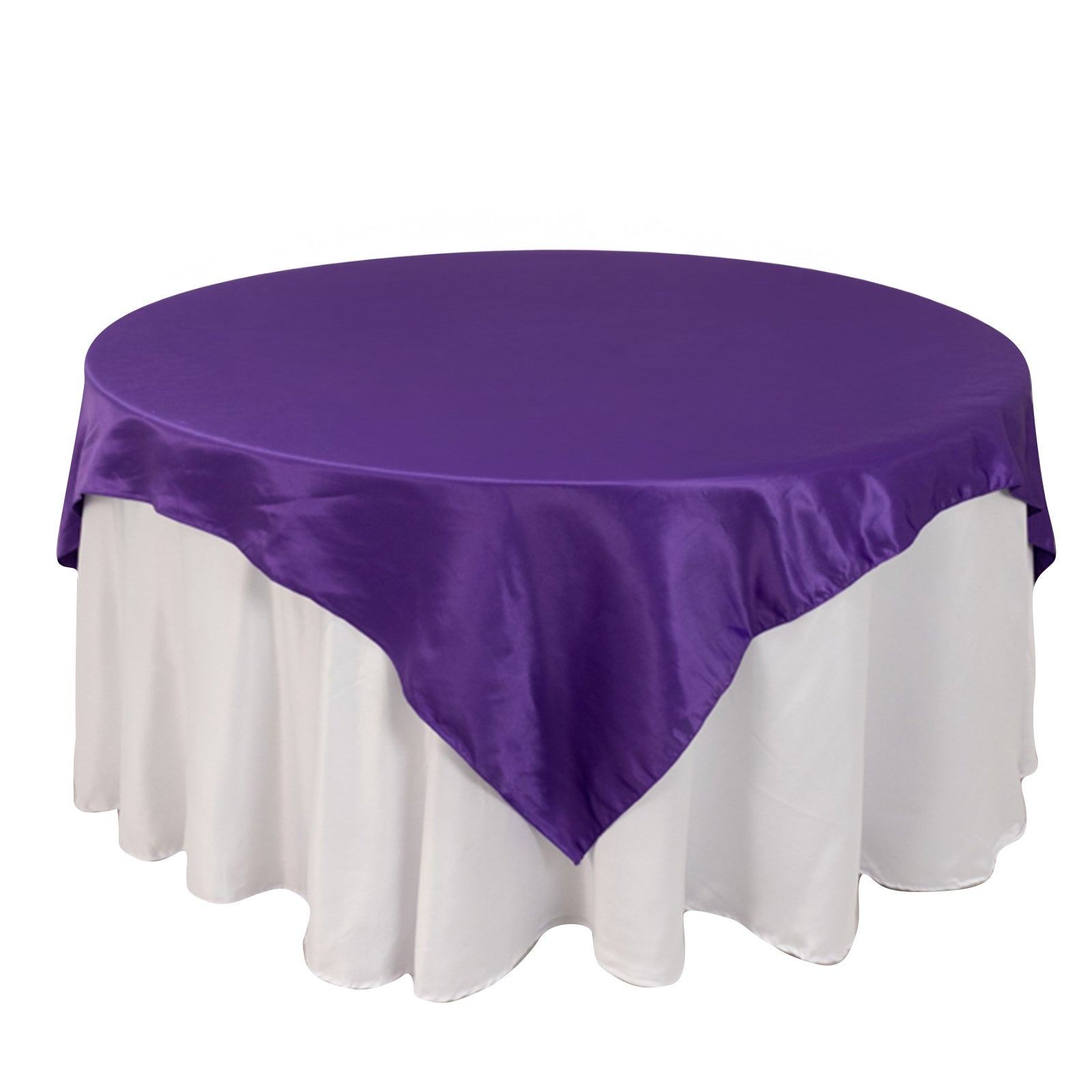 72" Square SATIN Table Overlay Smooth Finish Wedding Table Linens Decorations - Picture 124 of 171