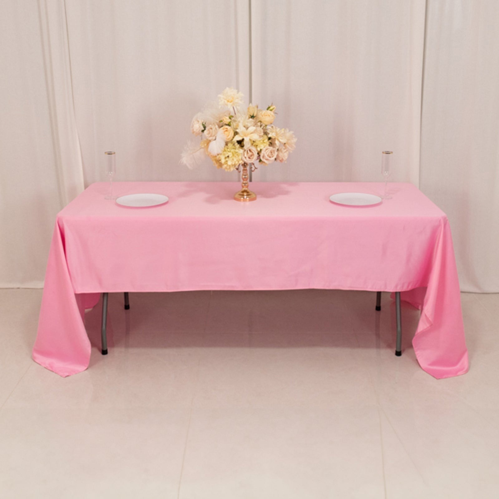 60x126" Lamour Satin Rectangular Tablecloth - Wedding PARTY Catering Event - Picture 115 of 169