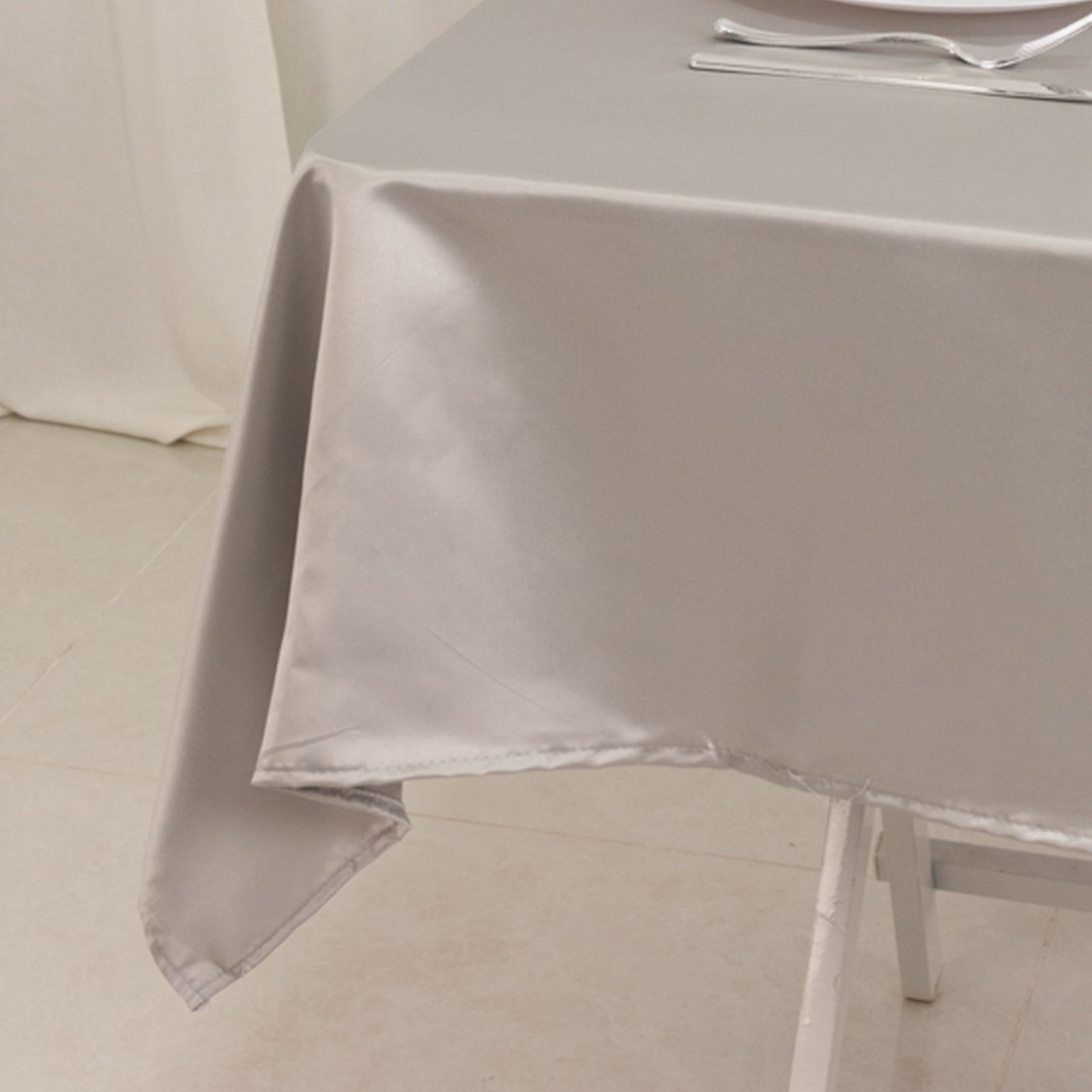 54"x54" Square Lamour Satin Tablecloths for a Wedding Party Decorations Supplies - Picture 127 of 135