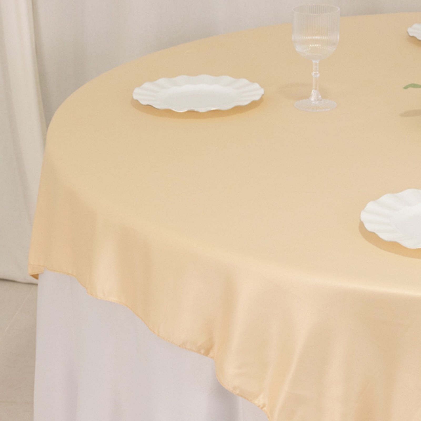 72" Square SATIN Table Overlay Smooth Finish Wedding Table Linens Decorations - Picture 9 of 171