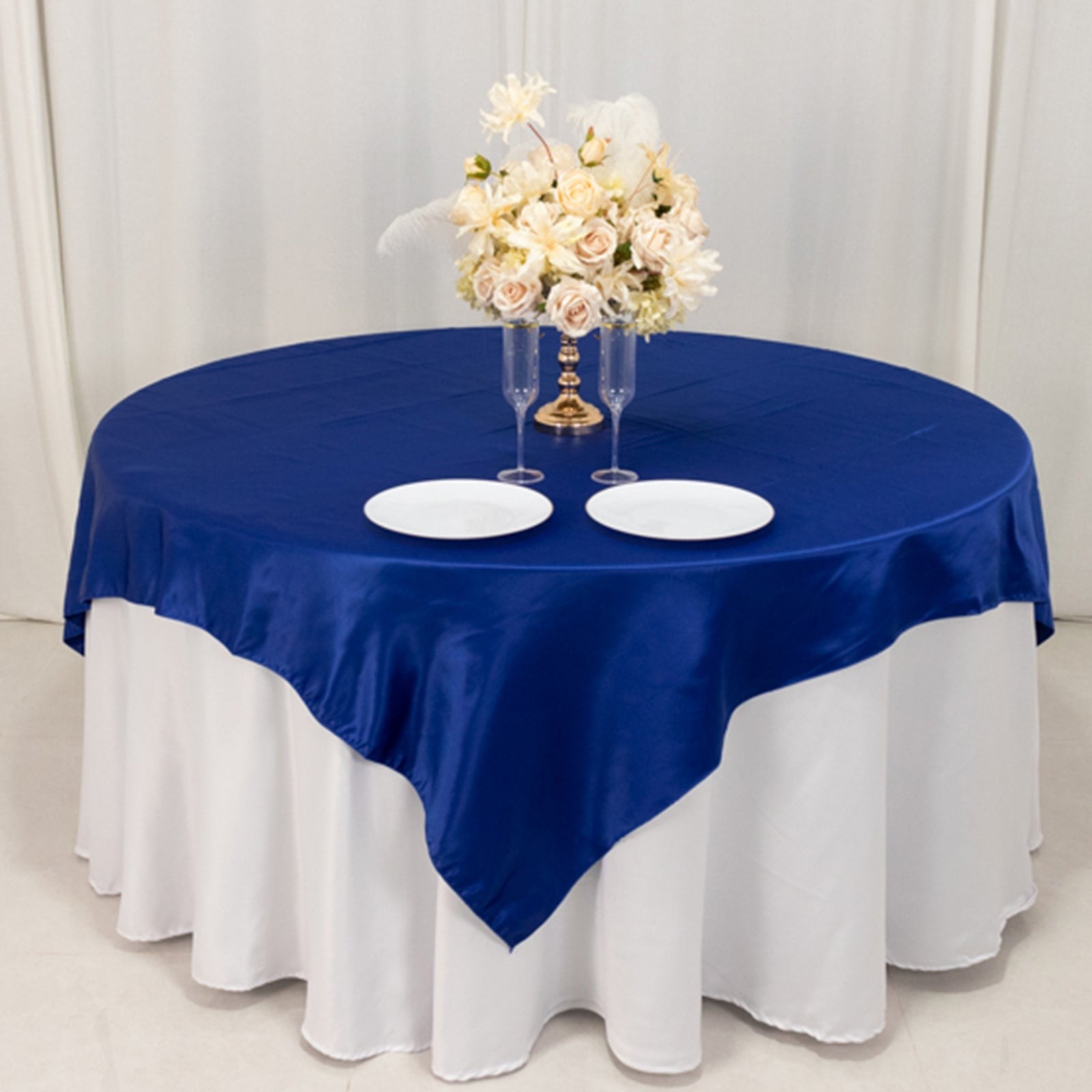 72" Square SATIN Table Overlay Smooth Finish Wedding Table Linens Decorations - Picture 141 of 171