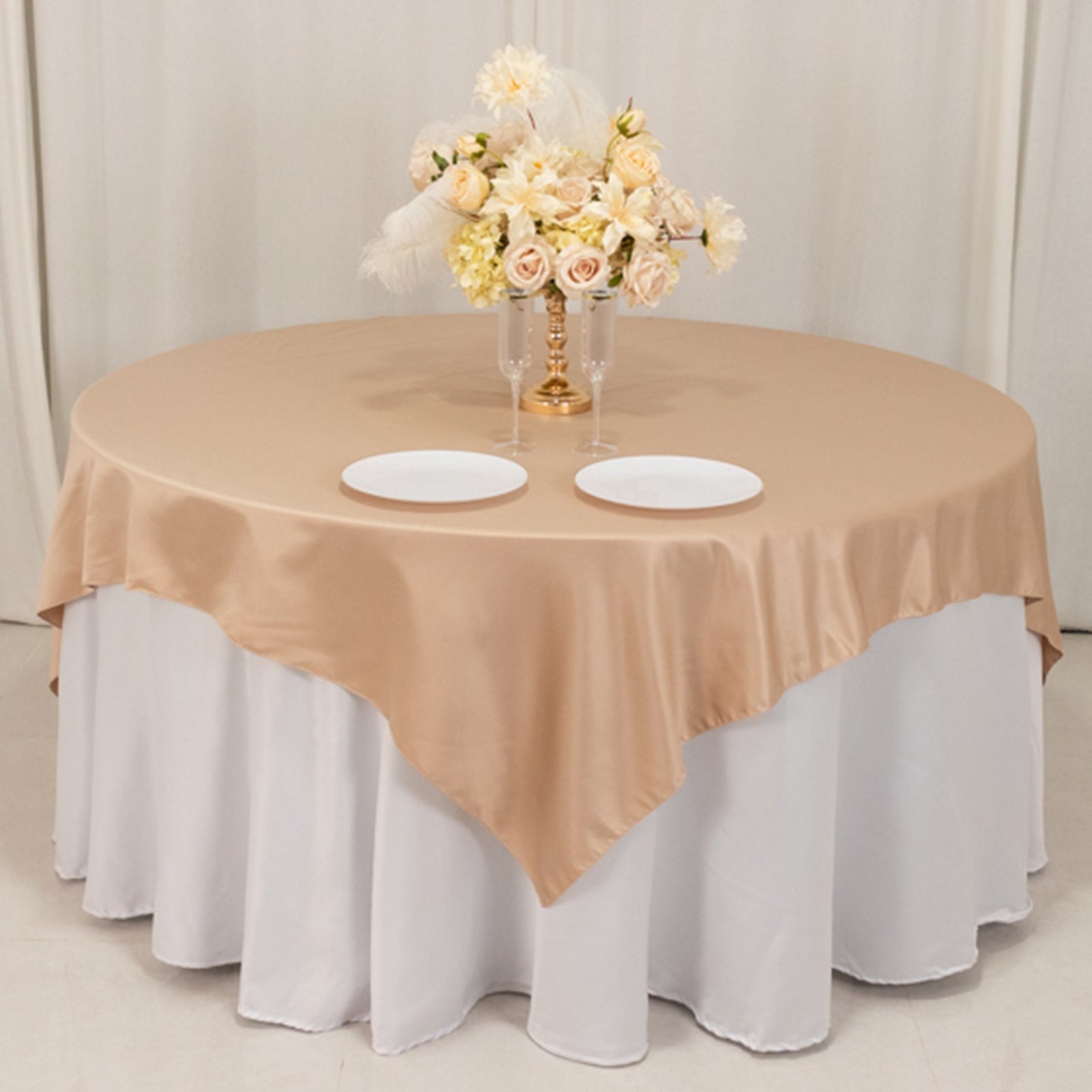 72" Square SATIN Table Overlay Smooth Finish Wedding Table Linens Decorations - Picture 109 of 171