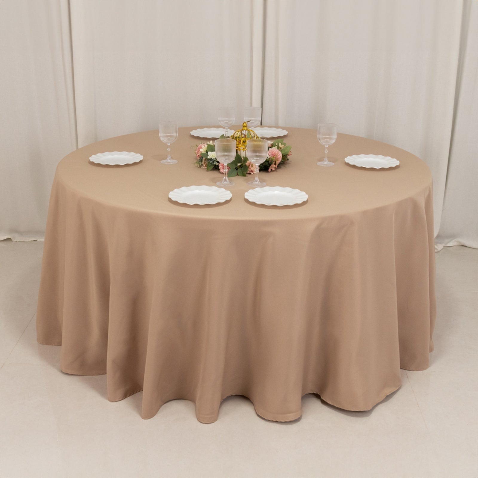 Round 120" Premium High Quality Polyester Tablecloth Wedding Party Table Linens - Picture 97 of 163