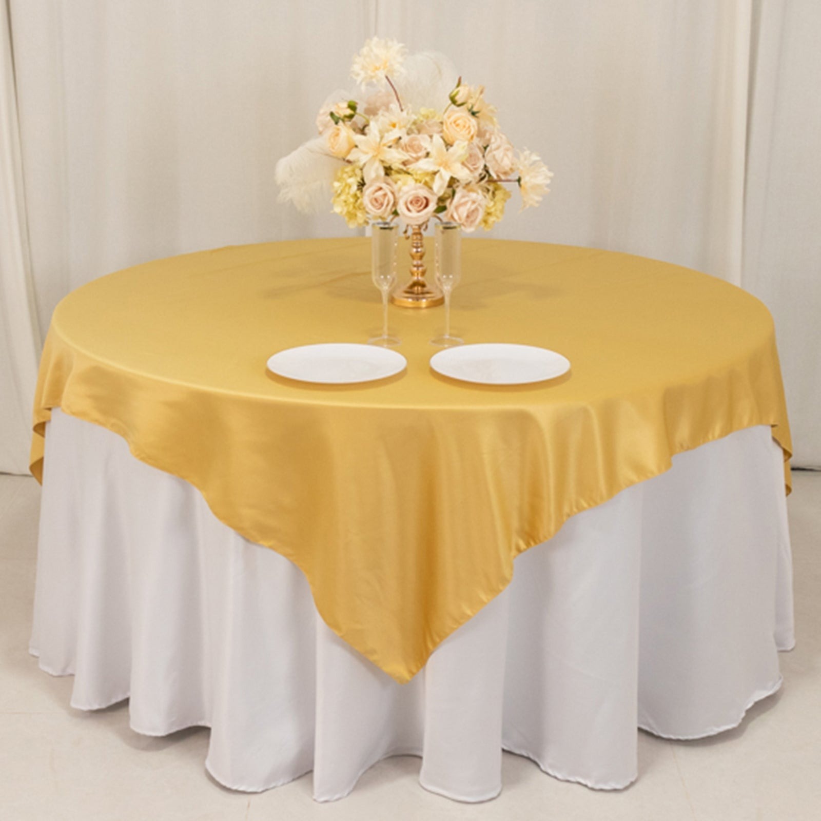 72" Square SATIN Table Overlay Smooth Finish Wedding Table Linens Decorations - Picture 37 of 171