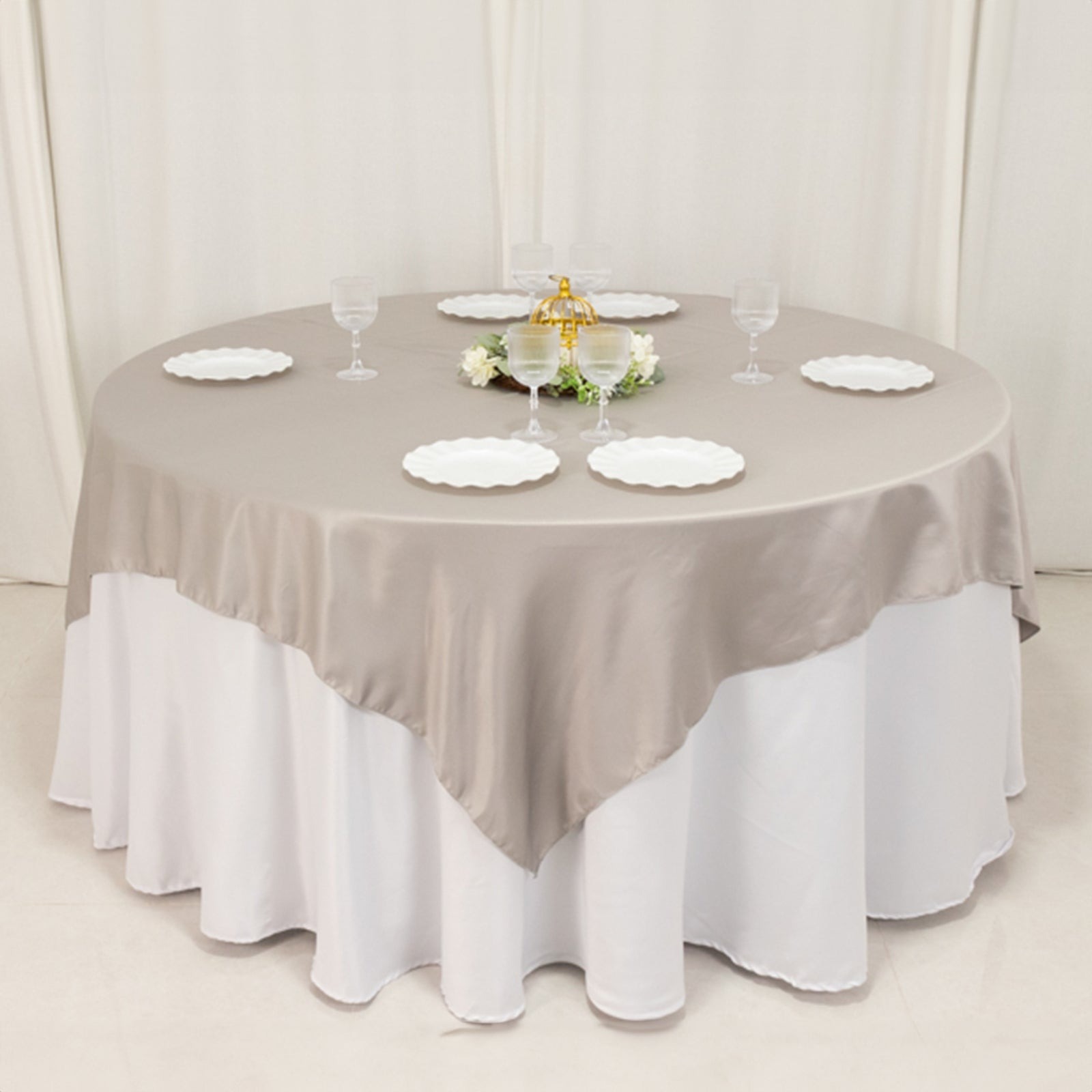 72" Square SATIN Table Overlay Smooth Finish Wedding Table Linens Decorations - Picture 158 of 171