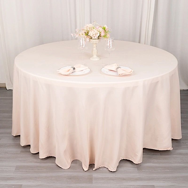 Round 120" Premium High Quality Polyester Tablecloth Wedding Party Table Linens - Picture 20 of 163