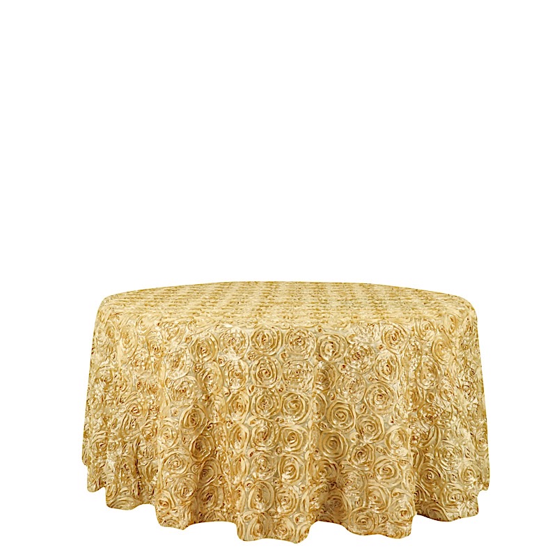 120-Inch ROUND Satin Ribbon Roses Tablecloth Decoration Dinner Wedding Linens - Picture 30 of 118