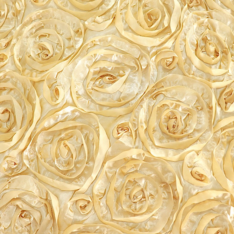 120-Inch ROUND Satin Ribbon Roses Tablecloth Decoration Dinner Wedding Linens - Picture 32 of 118