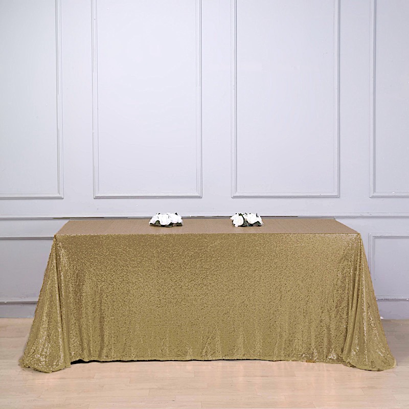 Sequined 90x132" RECTANGLE TABLECLOTH Designer Wedding Party Catering WHOLESALE - Picture 28 of 105