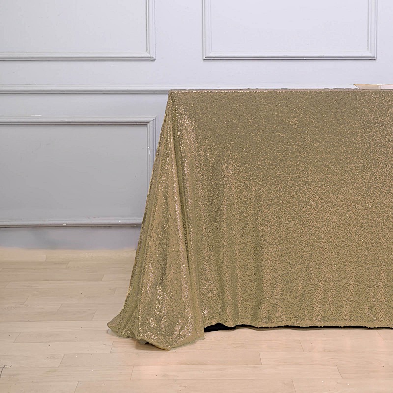 Sequined 90x132" RECTANGLE TABLECLOTH Designer Wedding Party Catering WHOLESALE - Picture 29 of 105