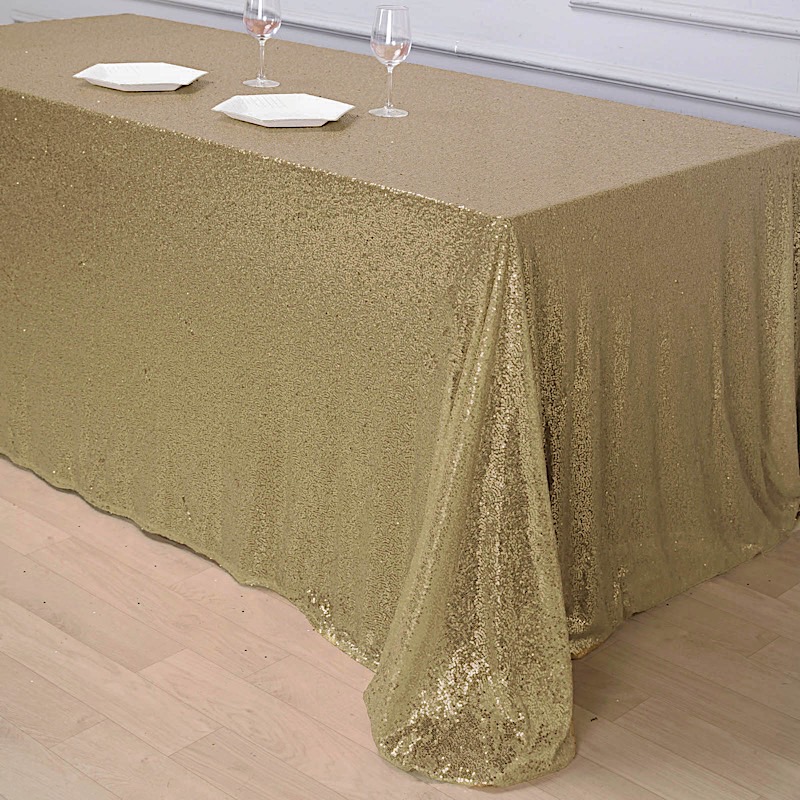 Sequined 90x132" RECTANGLE TABLECLOTH Designer Wedding Party Catering WHOLESALE - Picture 31 of 105