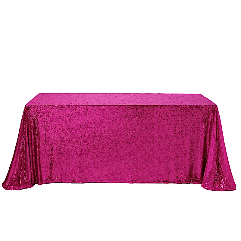 90" x 156" Sequin RECTANGULAR Tablecloth Dinner Wedding Linens Party Decorations - Picture 32 of 93