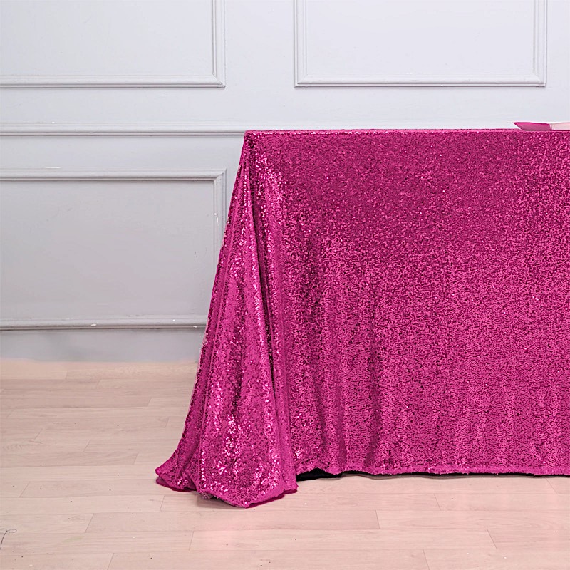 90" x 156" Sequin RECTANGULAR Tablecloth Dinner Wedding Linens Party Decorations - Picture 34 of 93