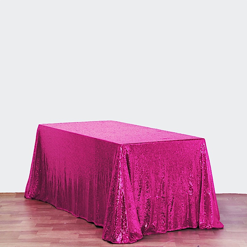90" x 156" Sequin RECTANGULAR Tablecloth Dinner Wedding Linens Party Decorations - Picture 33 of 93