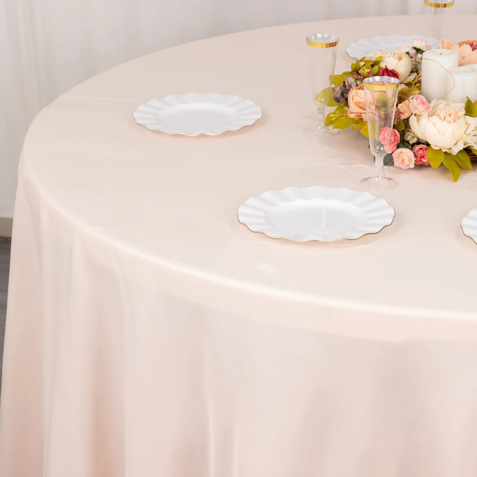 Round 120" Premium High Quality Polyester Tablecloth Wedding Party Table Linens - Picture 23 of 163