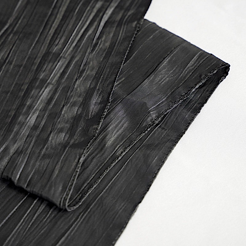 BLACK 90" x 132" Accordion Crinkle TAFFETA RECTANGLE TABLECLOTH Party Supplies detailed image 5