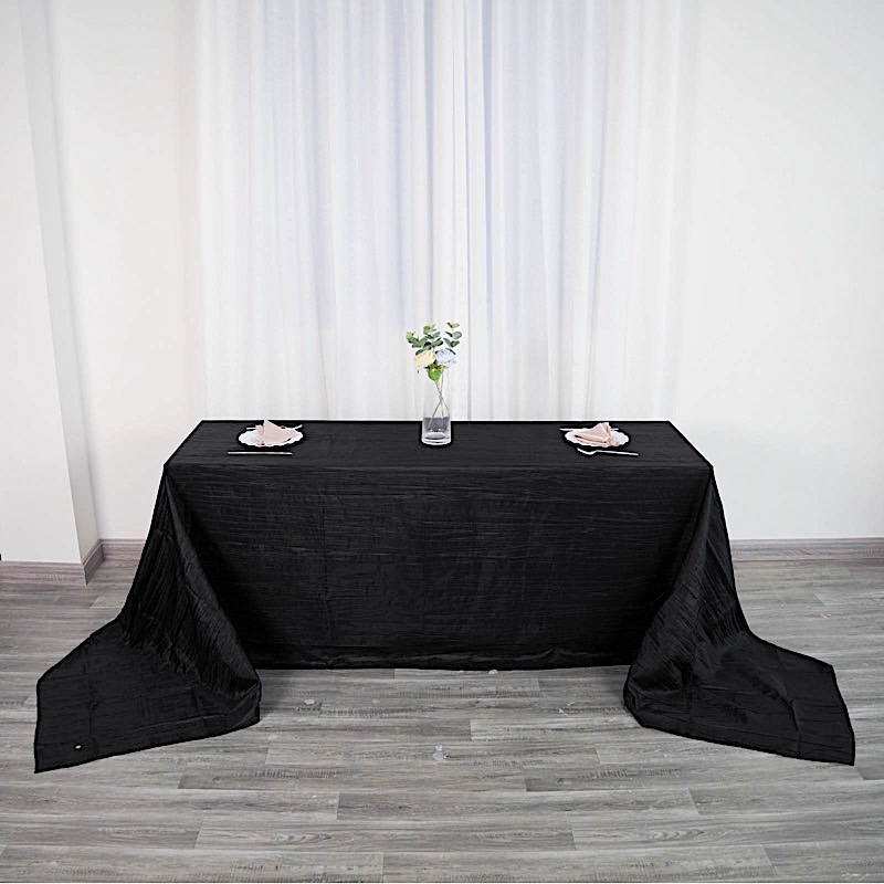 90x156-Inch Crinkle Accordion TAFFETA RECTANGLE TABLECLOTH Party Decorations - Picture 15 of 146