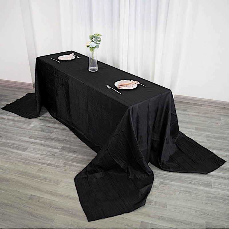 90x156-Inch Crinkle Accordion TAFFETA RECTANGLE TABLECLOTH Party Decorations - Picture 11 of 146