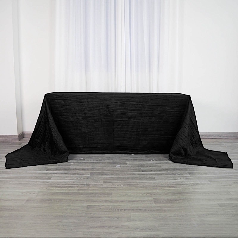 90x156-Inch Crinkle Accordion TAFFETA RECTANGLE TABLECLOTH Party Decorations - Picture 13 of 146