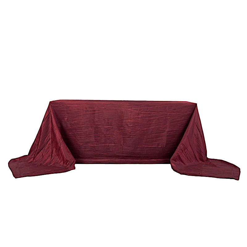 90x156-Inch Crinkle Accordion TAFFETA RECTANGLE TABLECLOTH Party Decorations - Picture 22 of 146