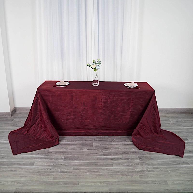 90x156-Inch Crinkle Accordion TAFFETA RECTANGLE TABLECLOTH Party Decorations - Picture 23 of 146