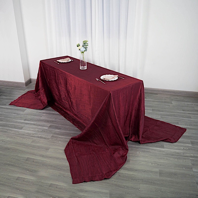 90x156-Inch Crinkle Accordion TAFFETA RECTANGLE TABLECLOTH Party Decorations - Picture 19 of 146