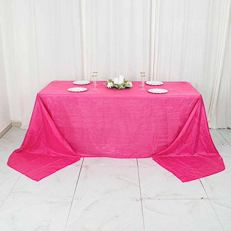 90x156-Inch Crinkle Accordion TAFFETA RECTANGLE TABLECLOTH Party Decorations - Picture 44 of 146