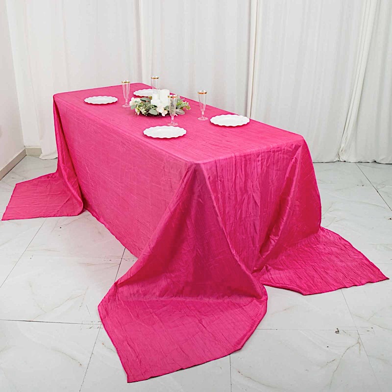90x156-Inch Crinkle Accordion TAFFETA RECTANGLE TABLECLOTH Party Decorations - Picture 43 of 146