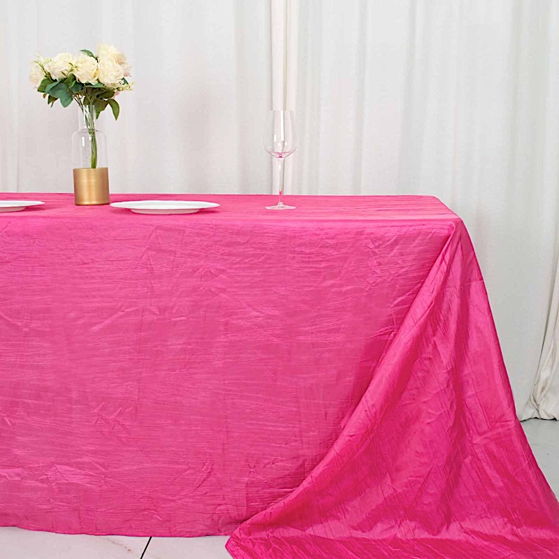90x156-Inch Crinkle Accordion TAFFETA RECTANGLE TABLECLOTH Party Decorations - Picture 46 of 146