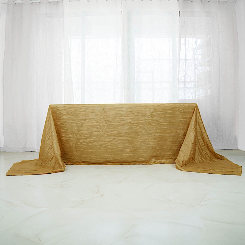 90x156-Inch Crinkle Accordion TAFFETA RECTANGLE TABLECLOTH Party Decorations - Picture 53 of 146