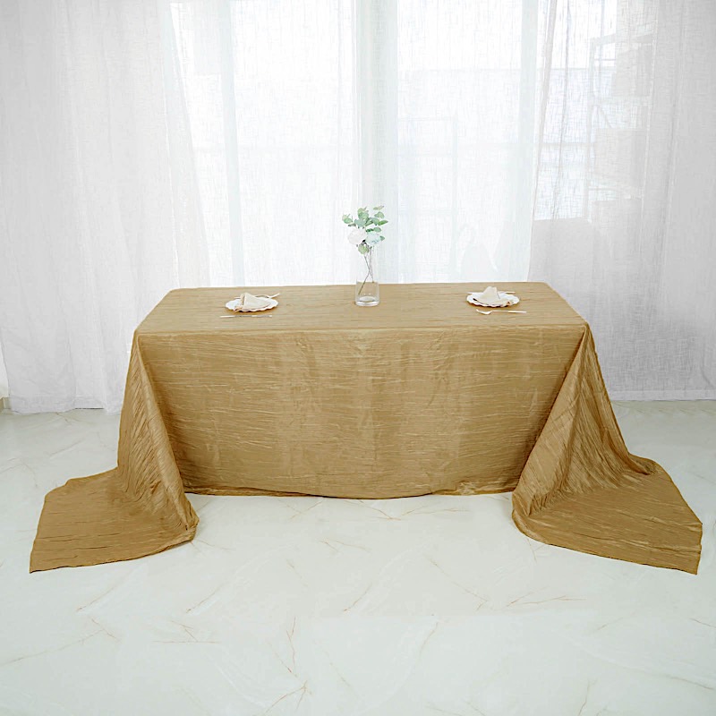 90x156-Inch Crinkle Accordion TAFFETA RECTANGLE TABLECLOTH Party Decorations - Picture 55 of 146