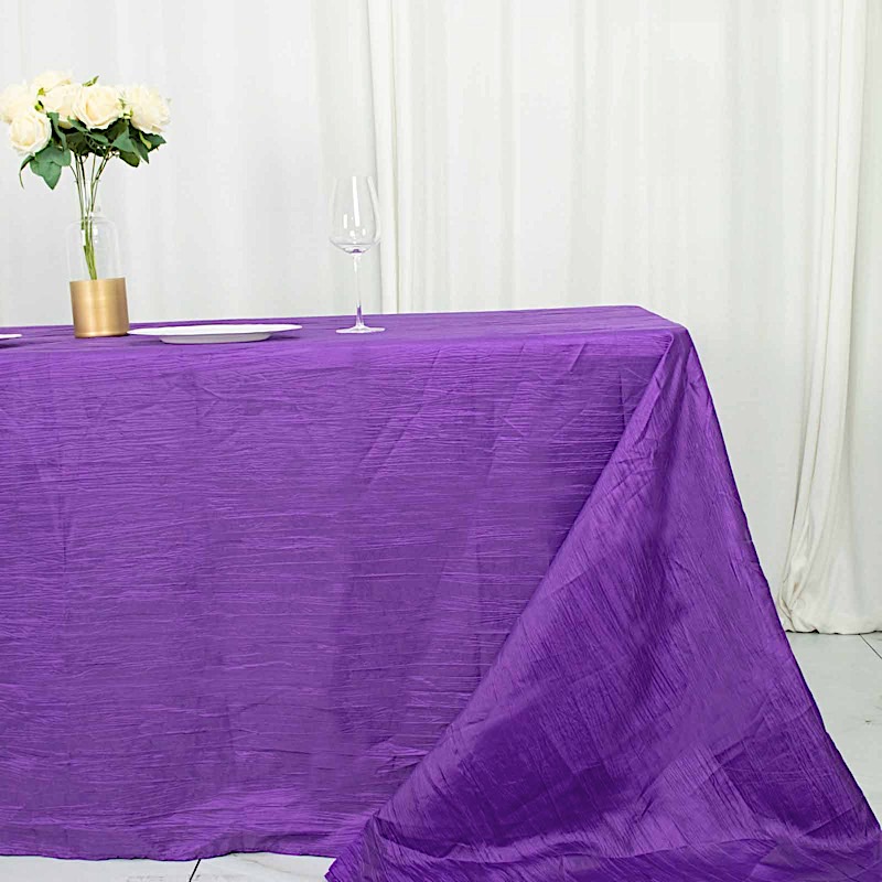90x156-Inch Crinkle Accordion TAFFETA RECTANGLE TABLECLOTH Party Decorations - Picture 88 of 146