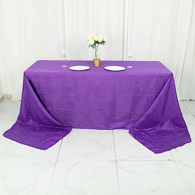 90x156-Inch Crinkle Accordion TAFFETA RECTANGLE TABLECLOTH Party Decorations - Picture 86 of 146
