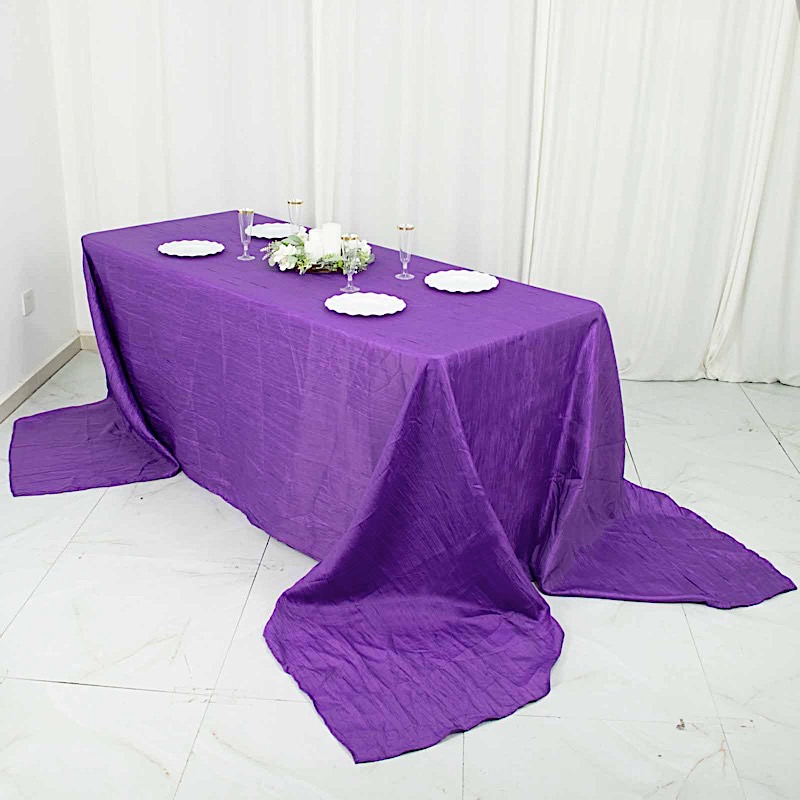 90x156-Inch Crinkle Accordion TAFFETA RECTANGLE TABLECLOTH Party Decorations - Picture 83 of 146