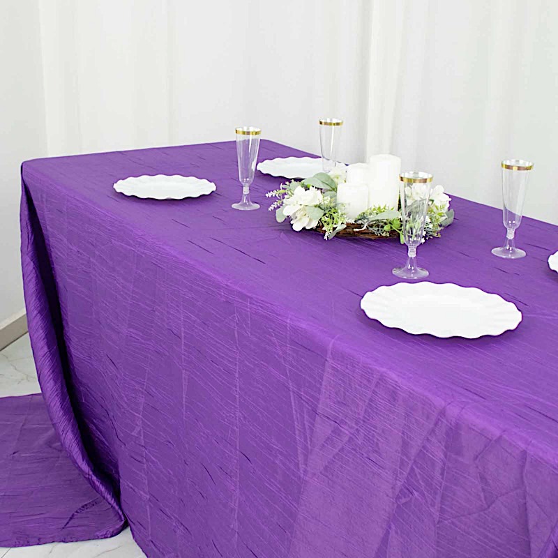 90x156-Inch Crinkle Accordion TAFFETA RECTANGLE TABLECLOTH Party Decorations - Picture 87 of 146