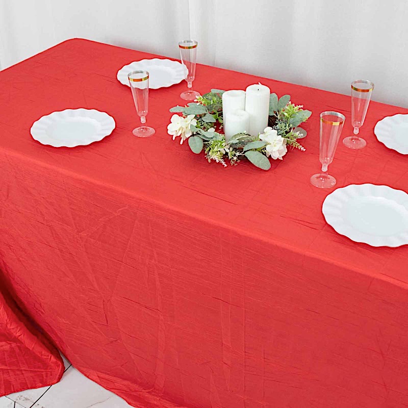 90x156-Inch Crinkle Accordion TAFFETA RECTANGLE TABLECLOTH Party Decorations - Picture 97 of 146