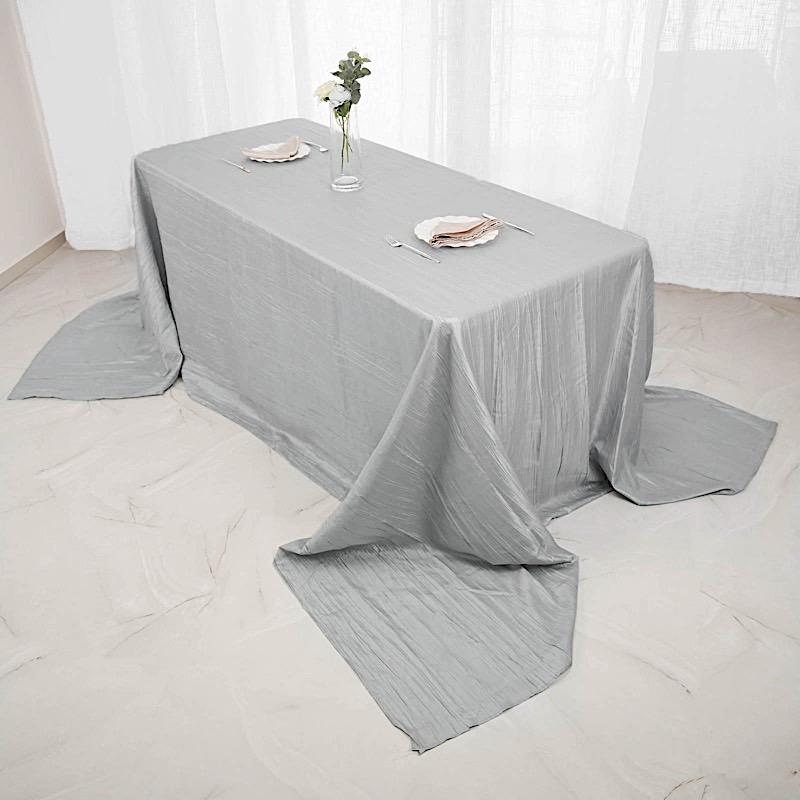 90x156-Inch Crinkle Accordion TAFFETA RECTANGLE TABLECLOTH Party Decorations - Picture 107 of 146