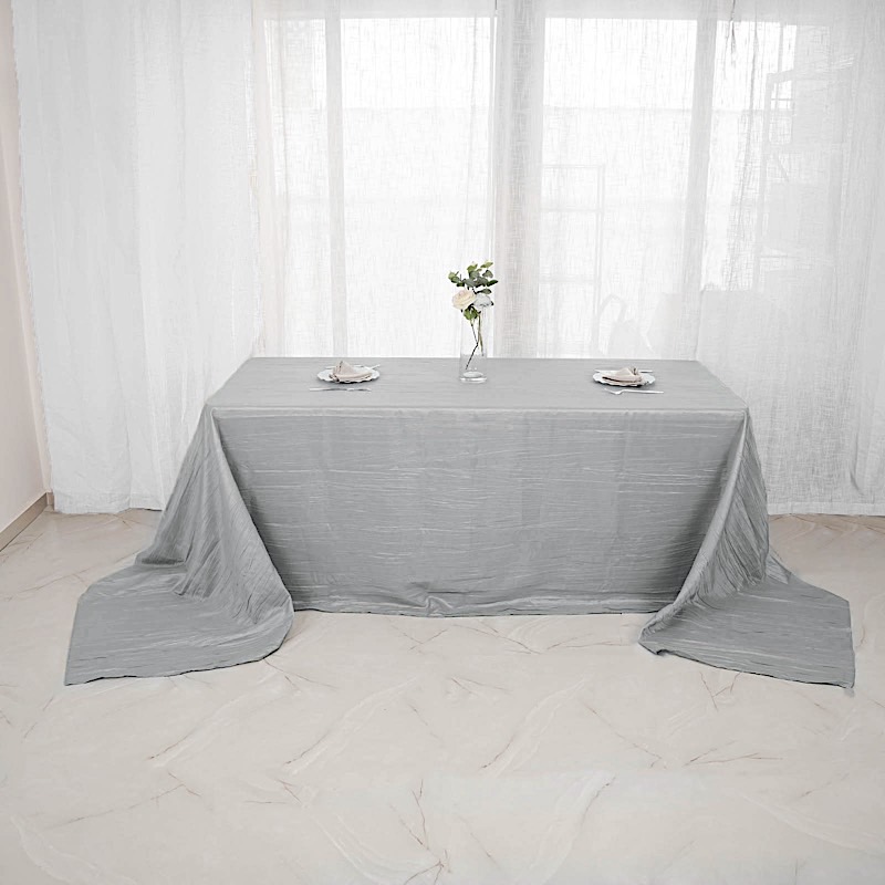 90x156-Inch Crinkle Accordion TAFFETA RECTANGLE TABLECLOTH Party Decorations - Picture 111 of 146