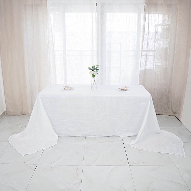 90x156-Inch Crinkle Accordion TAFFETA RECTANGLE TABLECLOTH Party Decorations - Picture 143 of 146