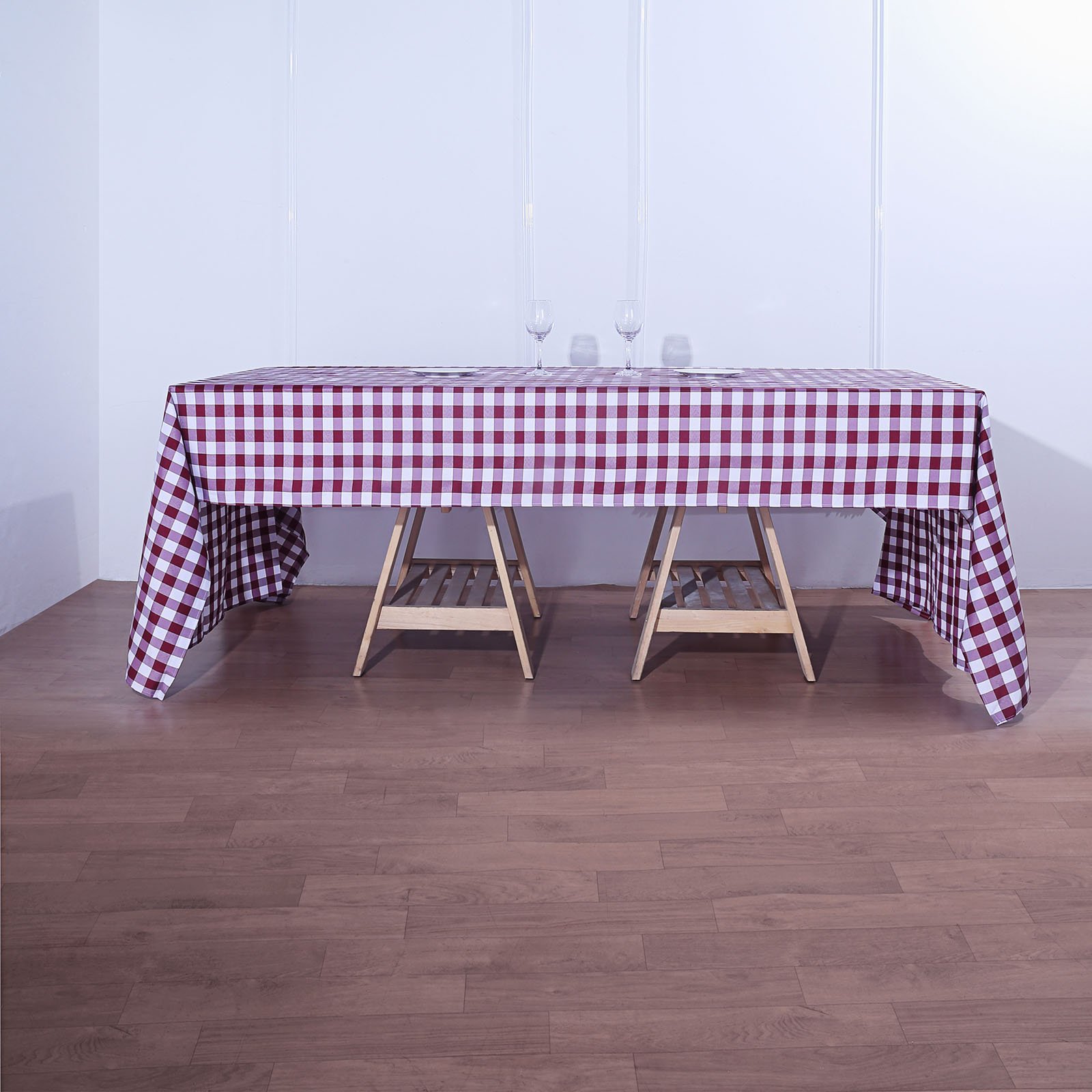 60x126" Checkered Gingham Tablecloth Polyester Rectangular Linens Wedding PARTY - Picture 26 of 53