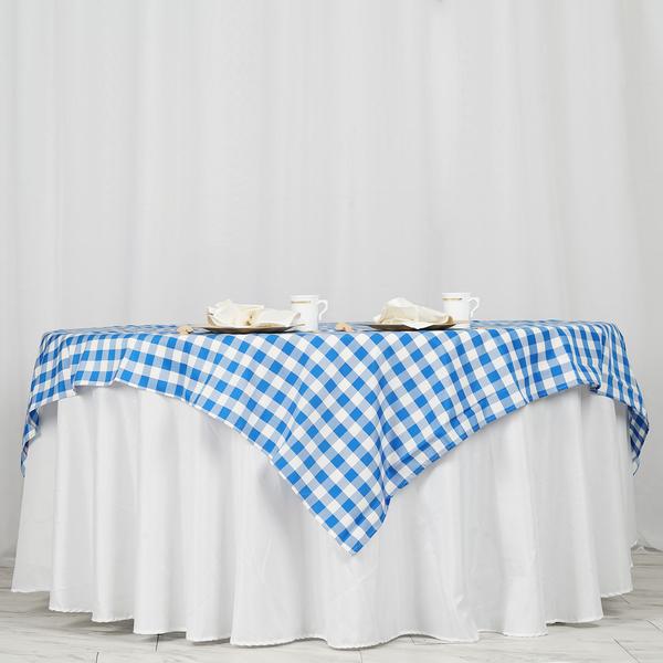 70x70-Inch SQUARE Checked Gingham Polyester Tablecloth Dinner Wedding Linens - Picture 17 of 26