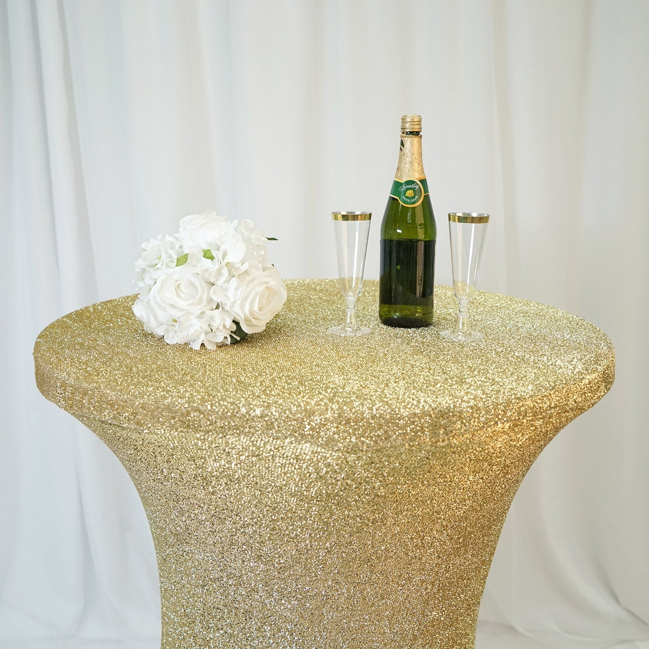 36" Metallic Fitted Spandex Cocktail Tablecloth Party Wedding Linens