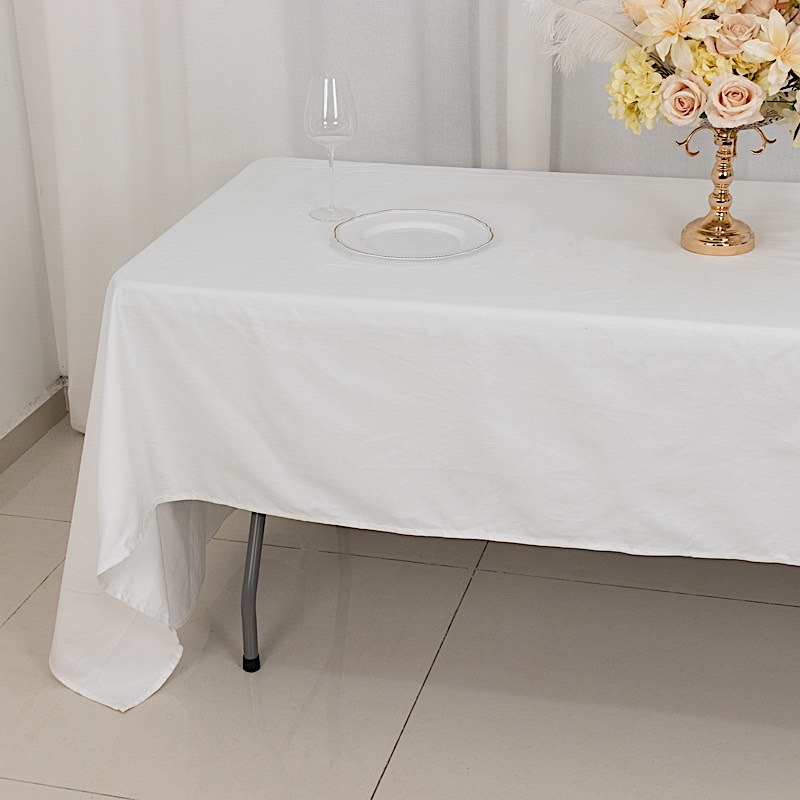 60" x 126" Rectangular 100% COTTON Wedding Tablecloth High Quality Dinner Linens - Picture 14 of 19