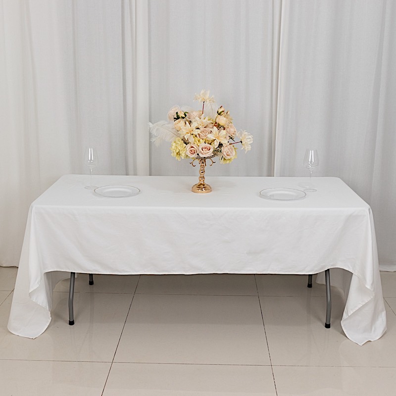 60" x 126" Rectangular 100% COTTON Wedding Tablecloth High Quality Dinner Linens - Picture 17 of 19