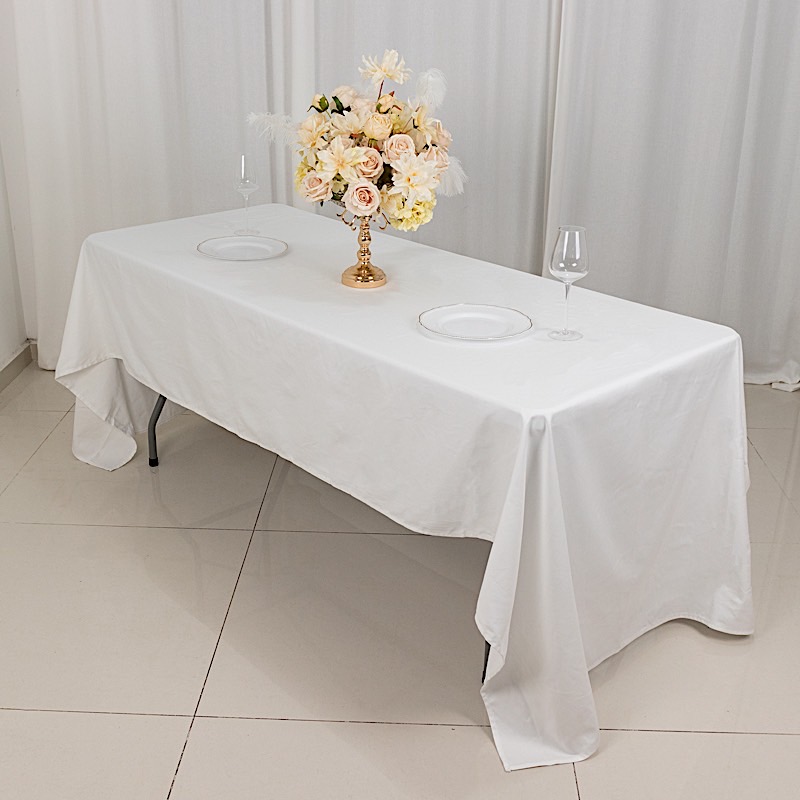 60" x 126" Rectangular 100% COTTON Wedding Tablecloth High Quality Dinner Linens - Picture 13 of 19