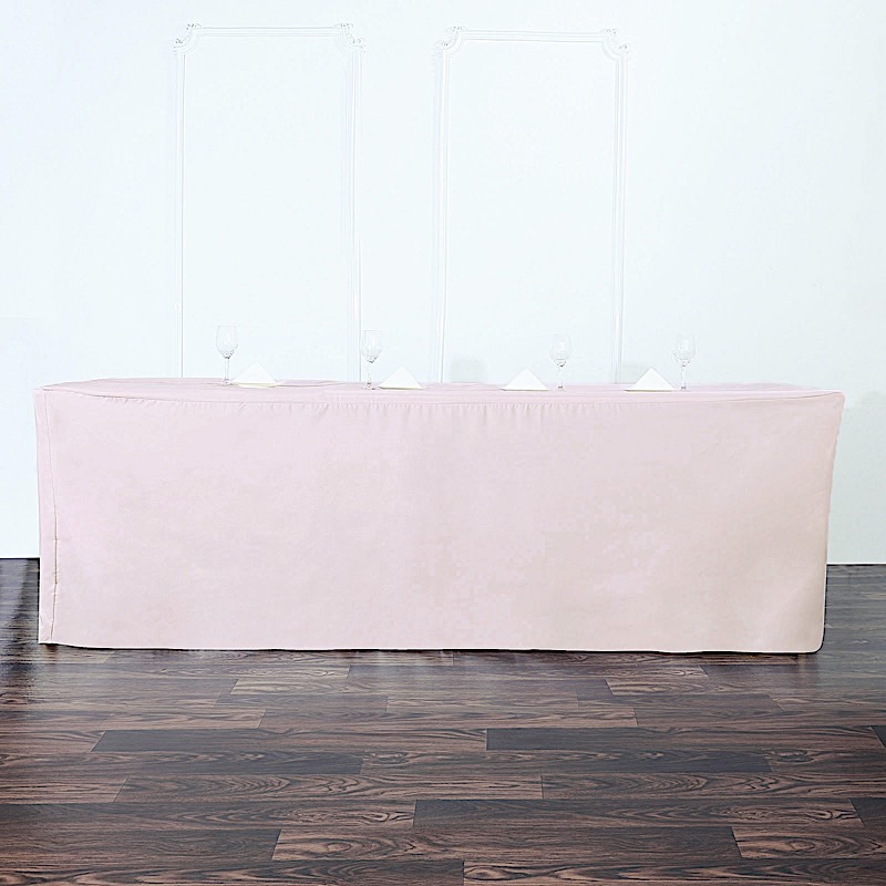 8 feet Fitted Polyester Tablecloths Wedding Party Catering Table Linens Home - 第 20/98 張圖片