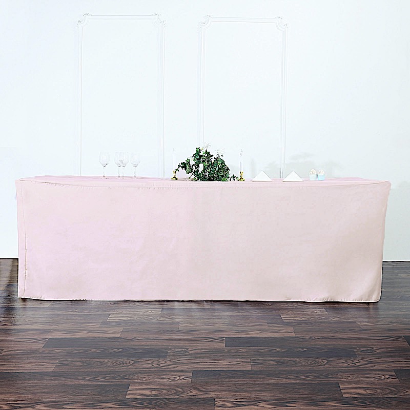 8 feet Fitted Polyester Tablecloths Wedding Party Catering Table Linens Home - 第 19/98 張圖片