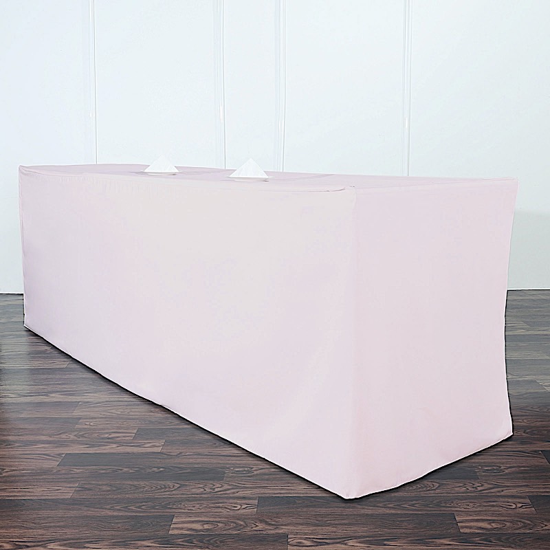 8 feet Fitted Polyester Tablecloths Wedding Party Catering Table Linens Home - 第 22/98 張圖片