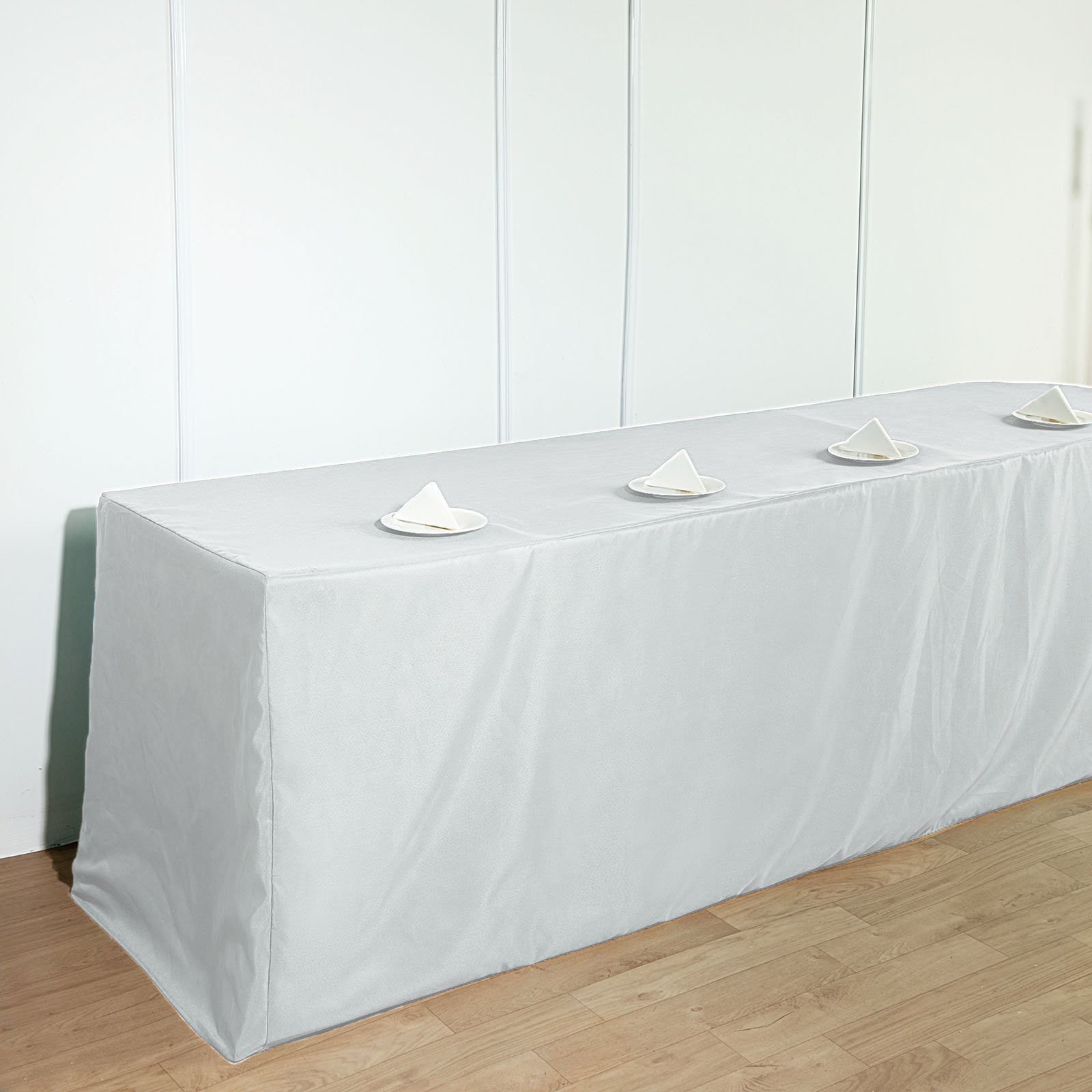 8 feet Fitted Polyester Tablecloths Wedding Party Catering Table Linens Home - 第 53/98 張圖片