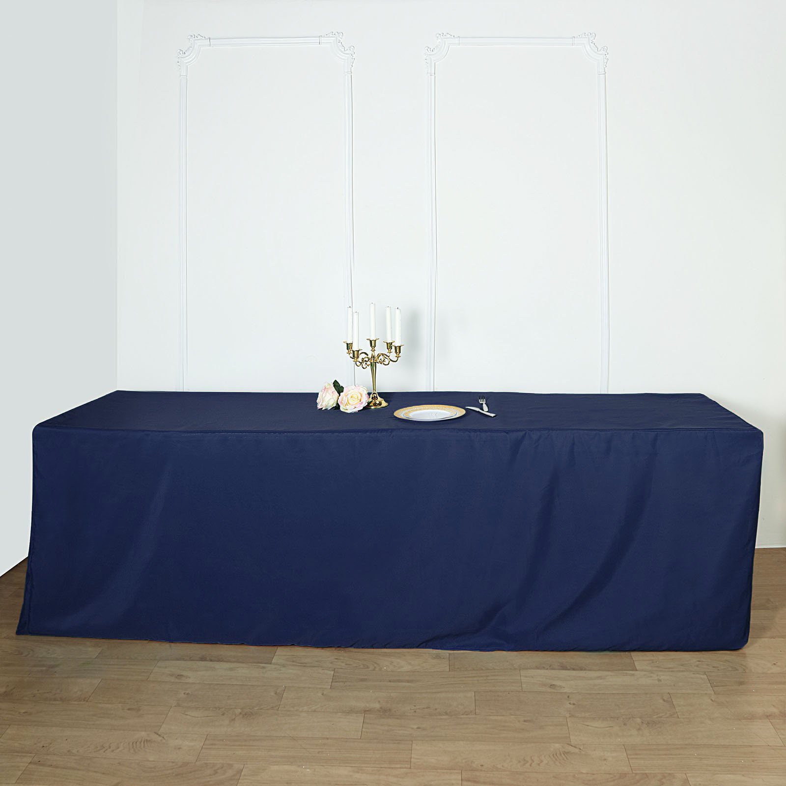 8 feet Fitted Polyester Tablecloths Wedding Party Catering Table Linens Home - 第 61/98 張圖片